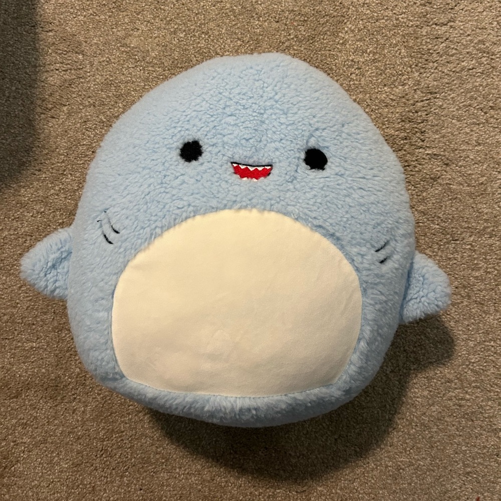 Squishmallows Blue and White Shark Plush